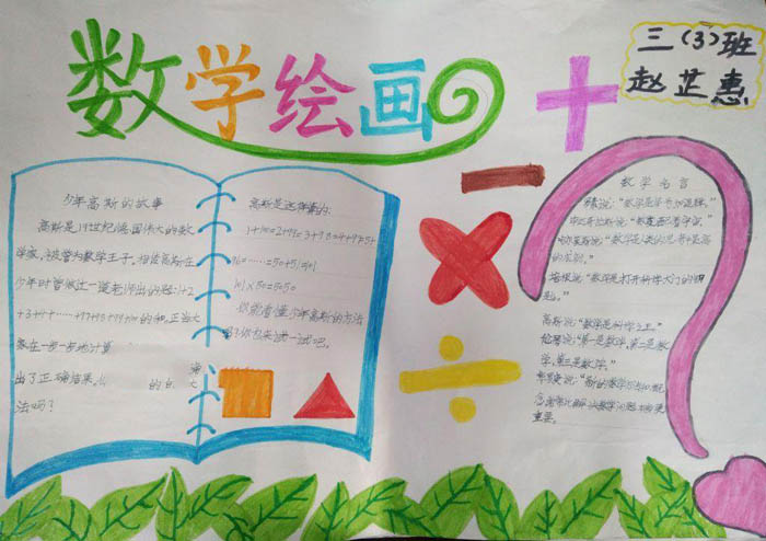 小學(xué)生數(shù)學(xué)手抄報圖片，數(shù)學(xué)繪畫
