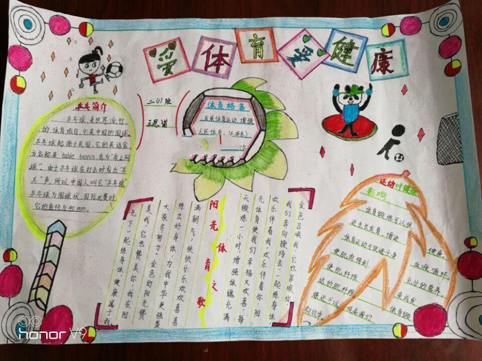 小學生體育手抄報圖片，愛體育愛健康