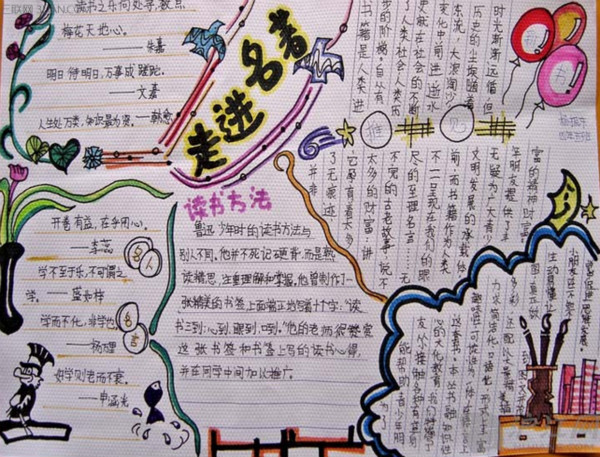 語文手抄報圖片大全，走進(jìn)名著