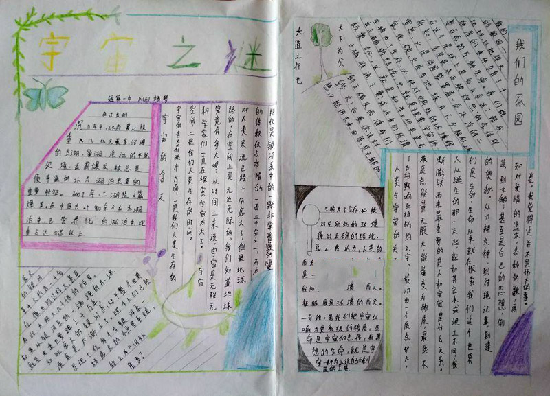小學生科學知識手抄報，宇宙之謎