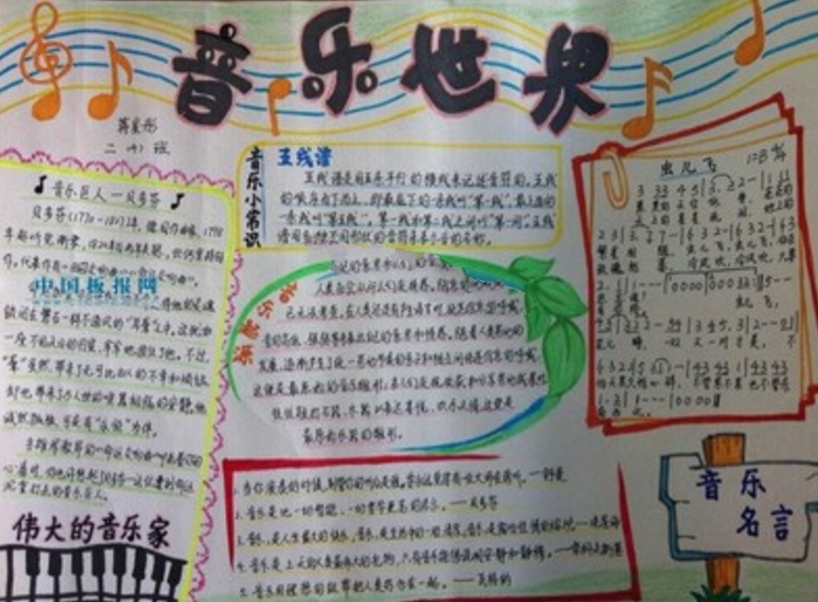 音樂手抄報圖片，走進音樂世界