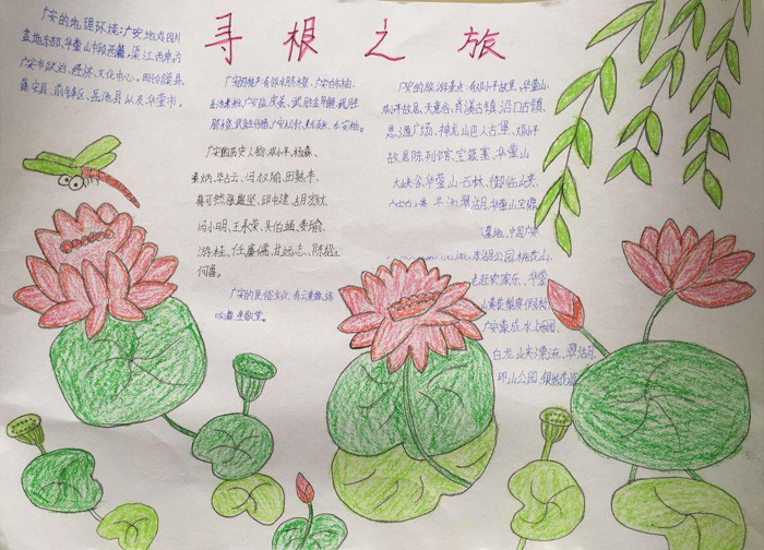 簡單的地理手抄報圖片，廣安尋根之旅