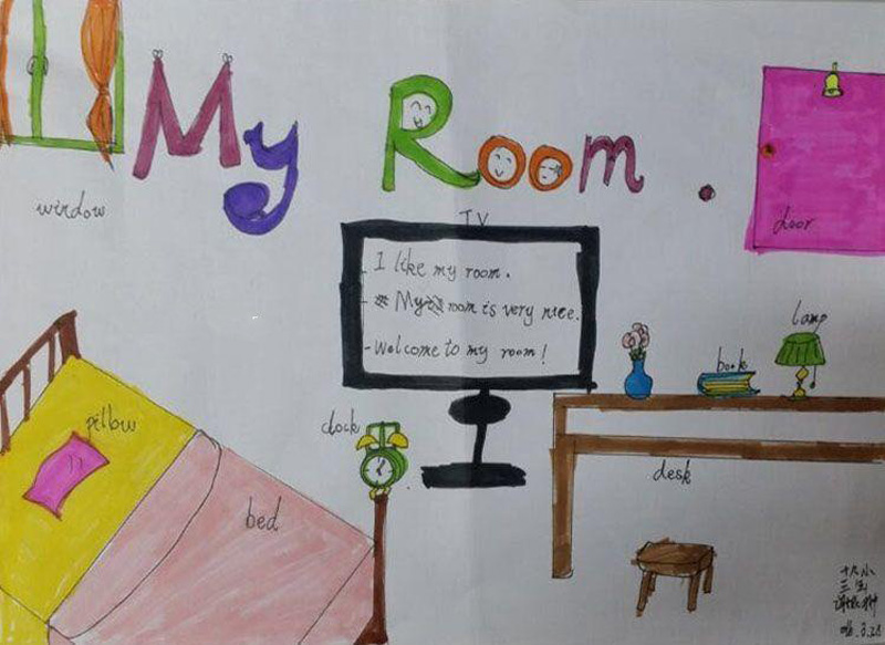 英語(yǔ)手抄報(bào)圖片簡(jiǎn)單又漂亮，My room