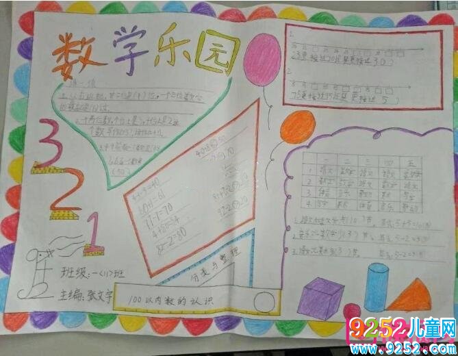 數(shù)學(xué)樂園<a href=http://www.inspiredelm.com/shouchaobao/ target=_blank class=infotextkey>手抄報</a>圖片大全，遨游在數(shù)學(xué)的樂園（四張）