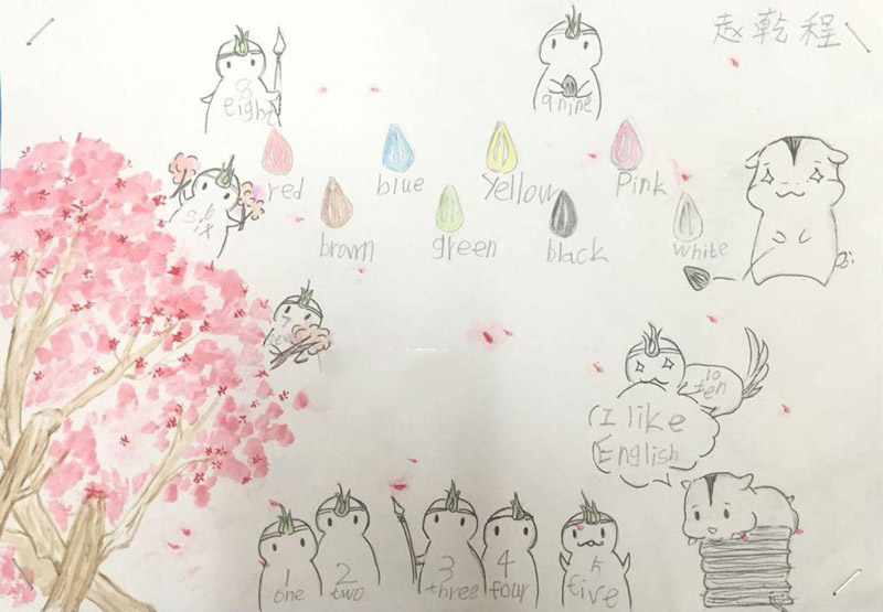 小學(xué)英語手抄報圖片，顏色的英語單詞