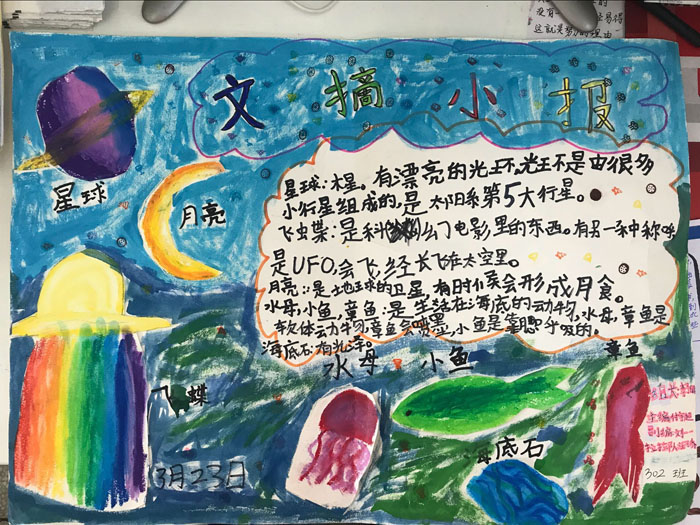 漂亮的語文手抄報圖片，有趣的文摘