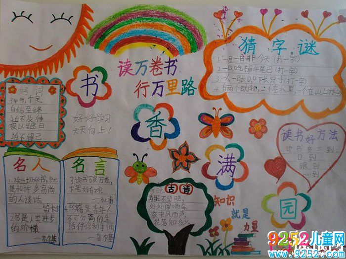 關(guān)于讀書的<a href=http://www.inspiredelm.com/shouchaobao/ target=_blank class=infotextkey>手抄報(bào)</a>圖片，書香滿園