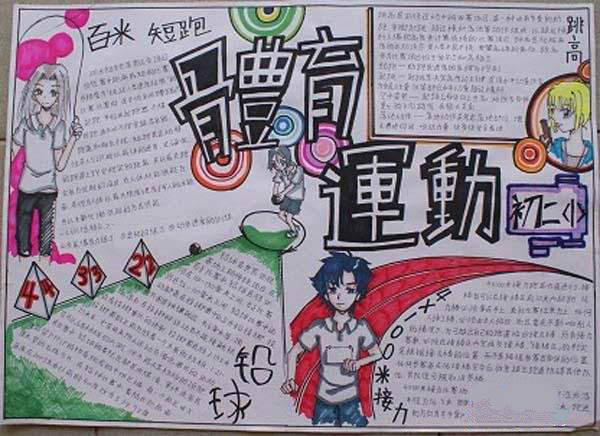 運動會手抄報，體育運動