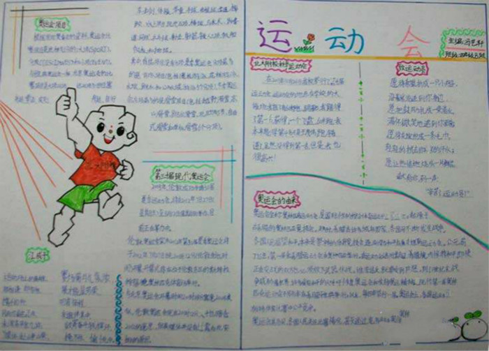 關(guān)于運動會手抄報，運動會加油