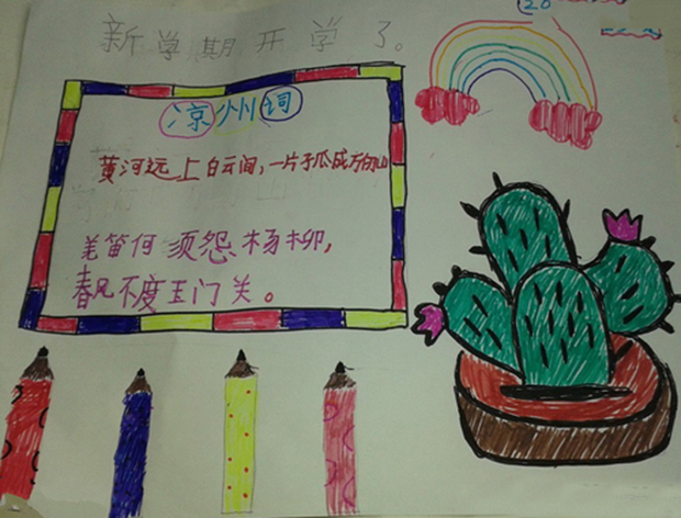 簡單的開學(xué)手抄報圖片，新學(xué)期開始了
