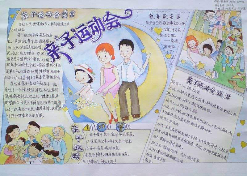 運動會手抄報，親子運動會