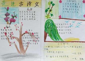 中華古詩詞手抄報(bào)圖片，走進(jìn)古詩文