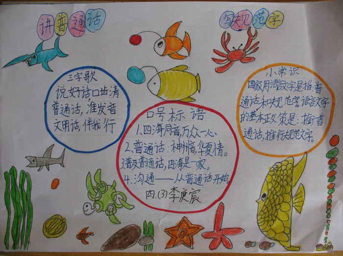 關(guān)于普通話手抄報(bào)，講普通話寫規(guī)范字