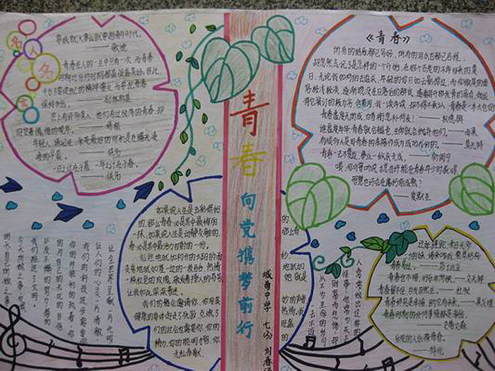 勵志故事手抄報，青春攜夢前行