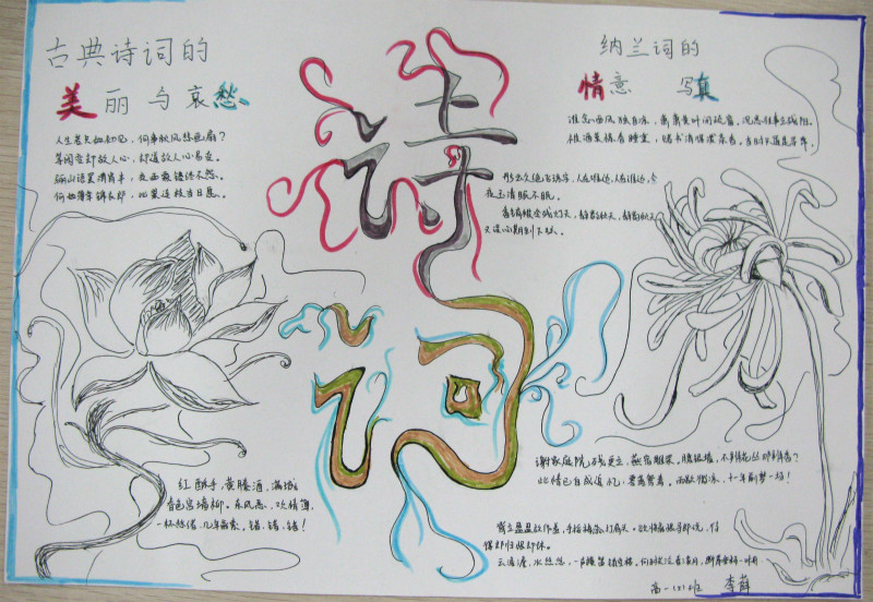 關(guān)于古詩的手抄報(bào)內(nèi)容，納蘭詞