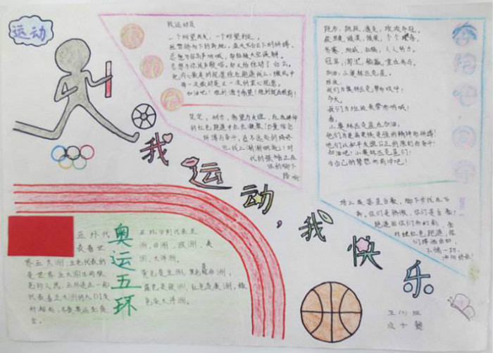 運動會手抄報，我運動我快樂