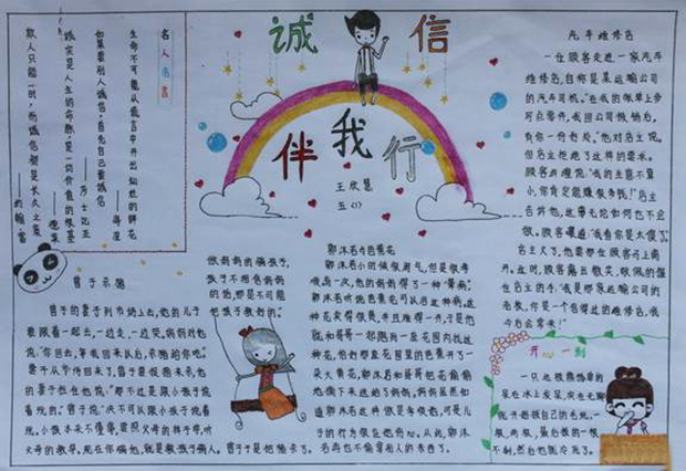 信任手抄報(bào)，誠(chéng)信伴我行