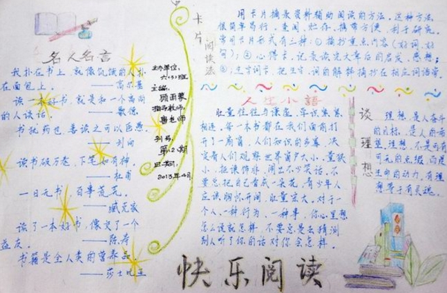 我讀書我快樂手抄報，快樂閱讀
