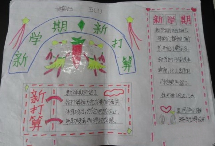 開(kāi)學(xué)手抄報(bào)，新學(xué)期新的打算