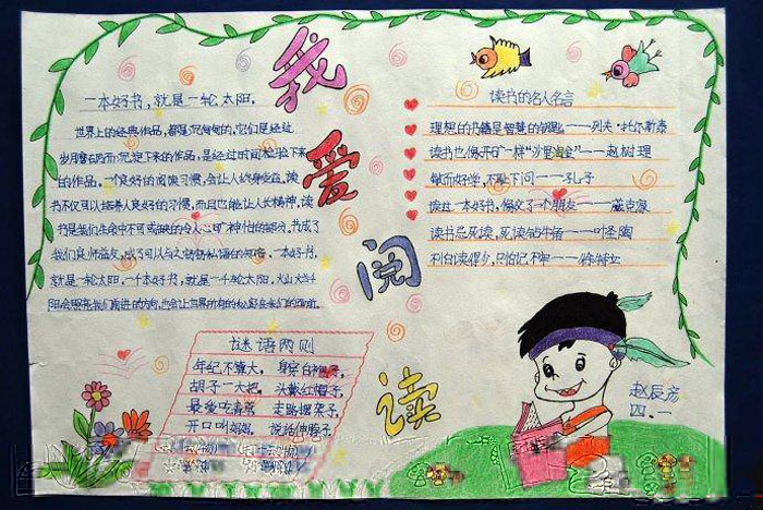 小學(xué)生讀書(shū)手抄報(bào)，我愛(ài)閱讀