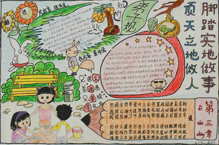 弟子規(guī)手抄報圖片，腳踏實地做事