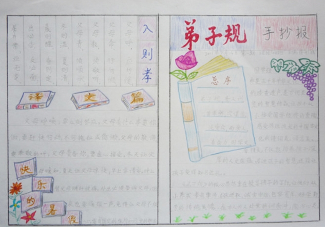 文明修身，弟子規(guī)手抄報(bào)