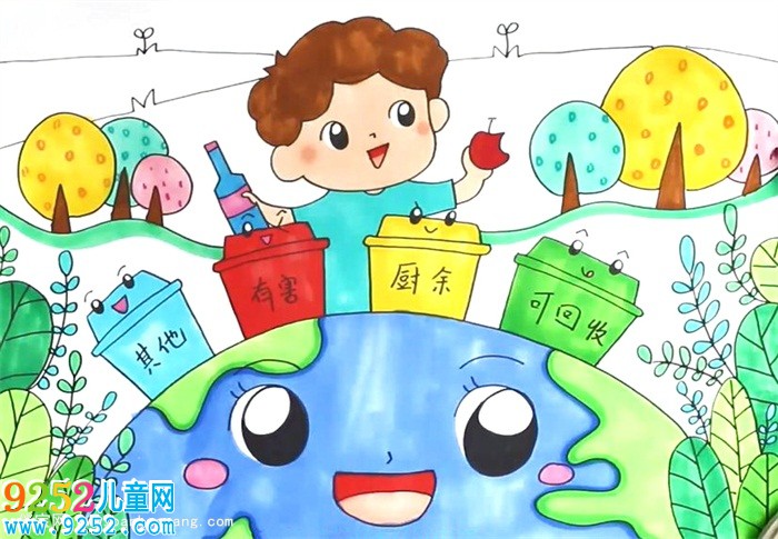 垃圾分類主題畫
