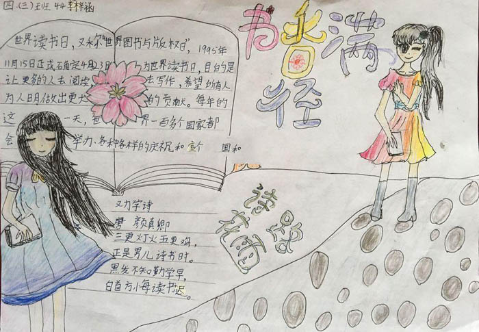 小學(xué)生讀書手抄報(bào),書香滿徑