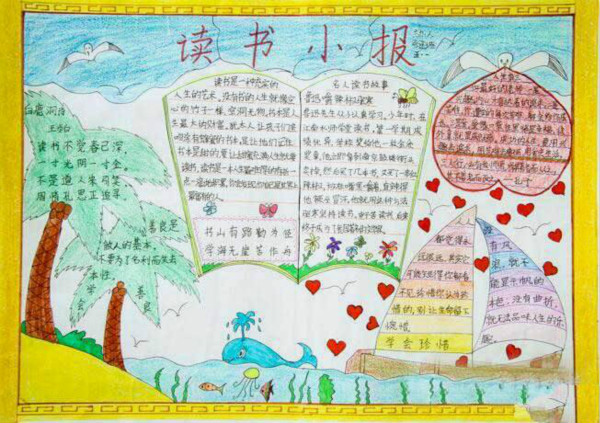 關(guān)于讀書的手抄報(bào)圖片，讀書樂