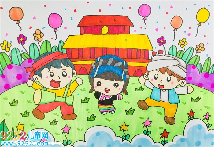 關(guān)于民族團(tuán)結(jié)一家親的畫