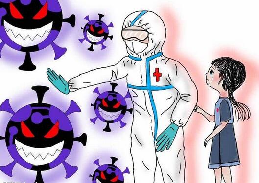 小學生抗擊疫情繪畫作品，抗擊疫情兒童繪畫作品