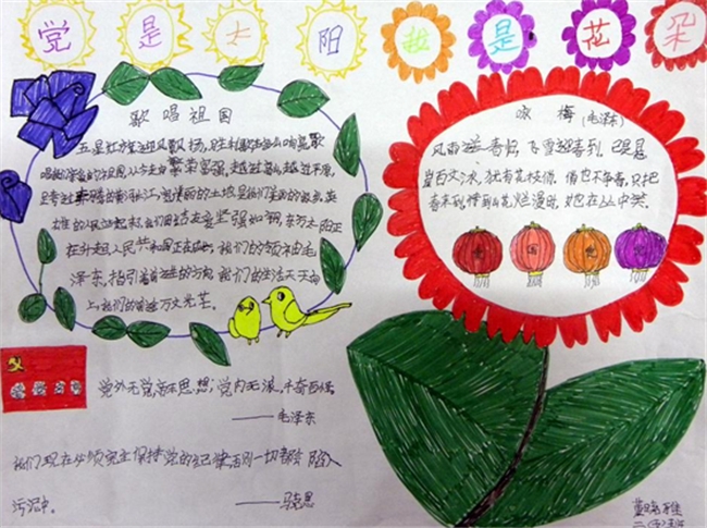 關(guān)于讀書的手抄報，黨是太陽我是花朵