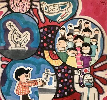 武漢加油兒童畫畫作品，為武漢加油畫畫簡單畫