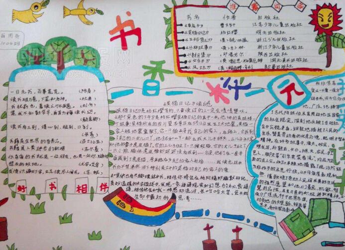 讀書手抄報內(nèi)容,書香校園我愛讀書手抄報