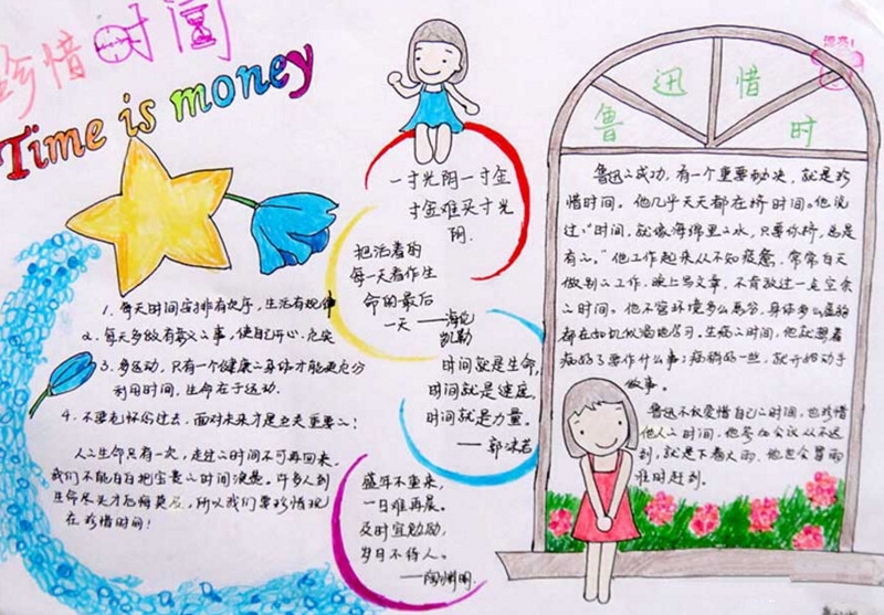 讀書(shū)手抄報(bào)圖片，珍惜讀書(shū)的時(shí)間