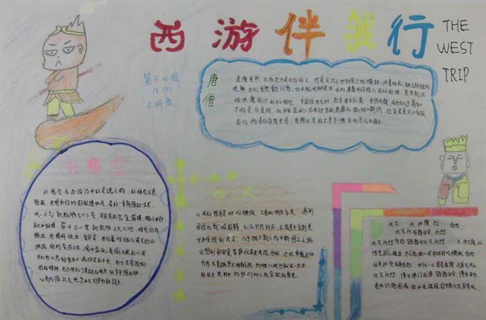 西游記手抄報(bào)圖片，西游伴我行