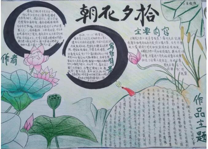 魯迅朝花夕拾手抄報，數(shù)點書香雨遍灑手中花