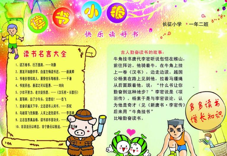 讀書手抄報(bào)，快樂讀好書