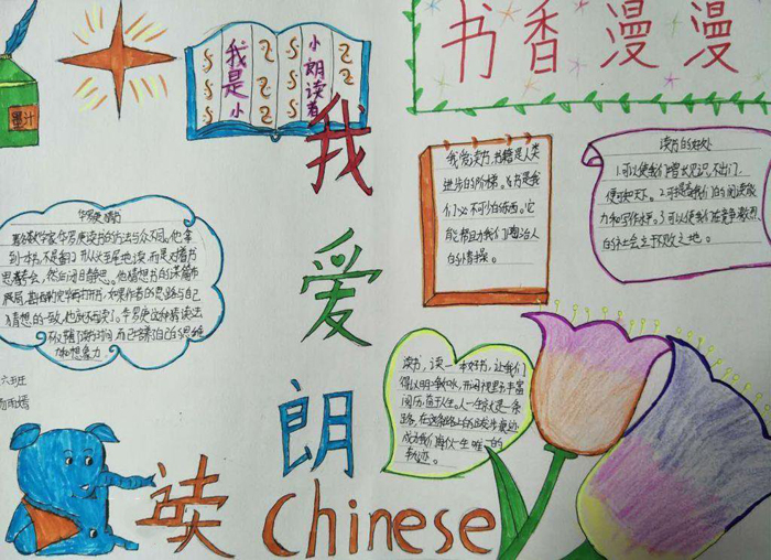 我愛讀書手抄報圖片，書香漫漫