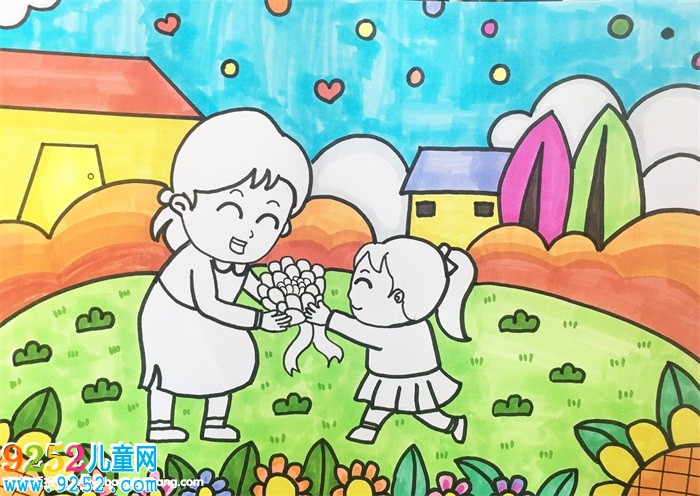母親節(jié)送給媽媽的畫怎么畫，母親節(jié)孩子送媽媽的畫
