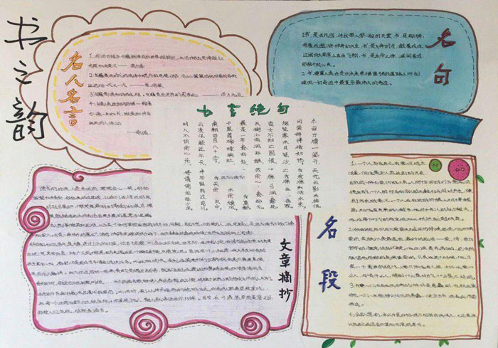 好看的讀書手抄報圖片，書之韻