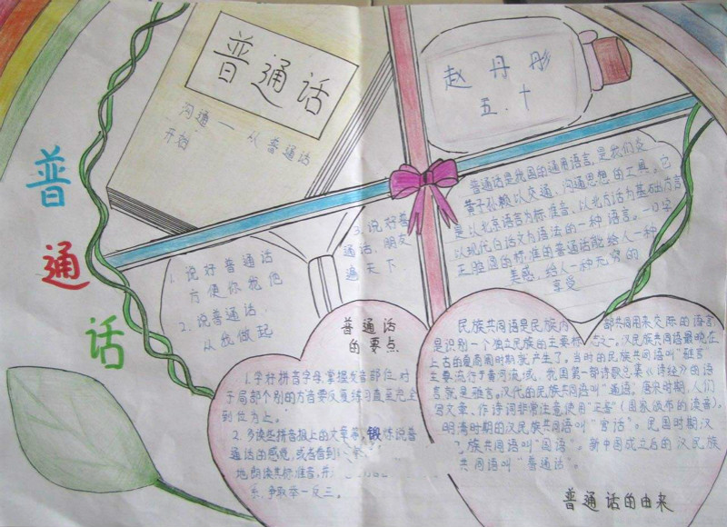 推廣普通話手抄報內(nèi)容，普通話的要點
