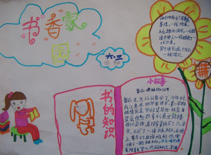關(guān)于讀書的手抄報圖片，百味讀書