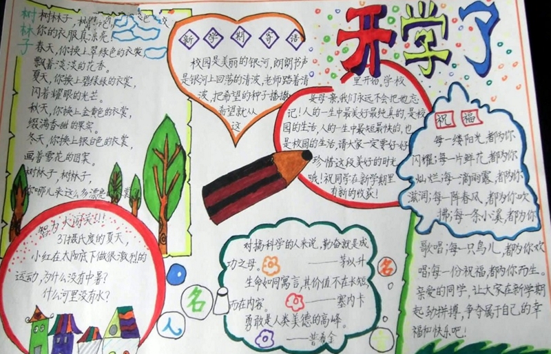 開(kāi)學(xué)手抄報(bào)，新學(xué)期的方向