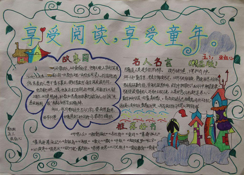 讀書手抄報(bào)圖片大全，享受閱讀