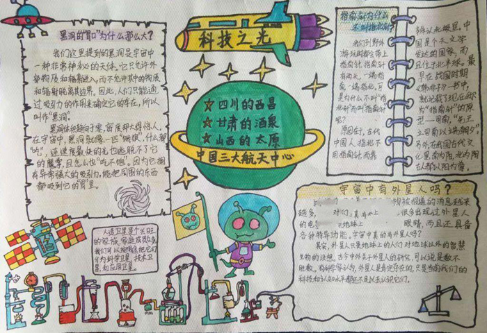關(guān)于科技的手抄報(bào)圖片，科技之光