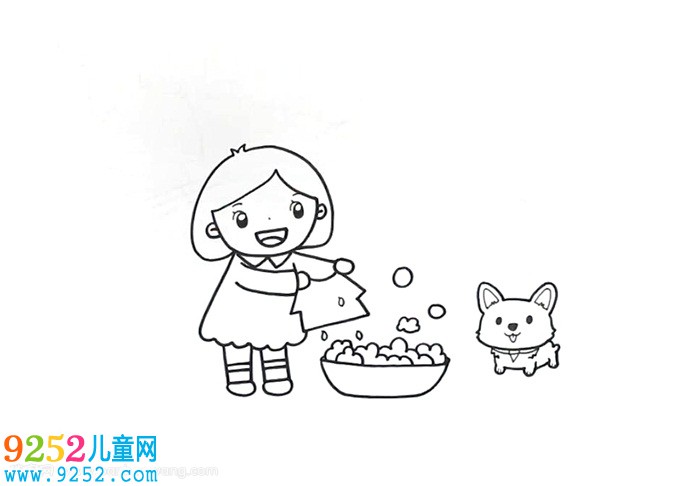兒童干家務(wù)的畫
