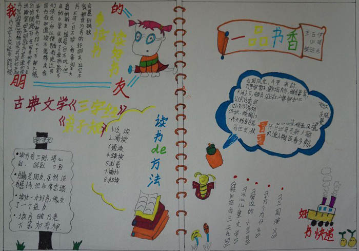我愛讀書手抄報，一品書香