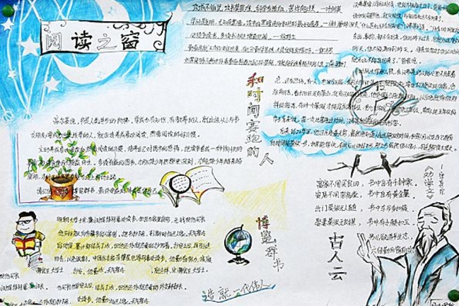 讀書伴我成長手抄報，打開閱讀之窗
