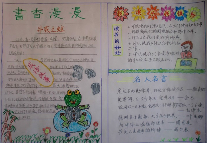 讀書手抄報，漫漫書香